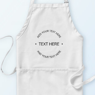 Simple Modern Editable Text White & Black Standard Apron