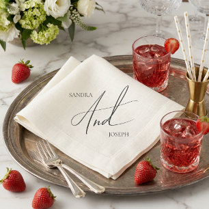 Simple modern elegant black and white basic  napkin