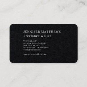 Simple Modern, Elegant Black and White  Business Card