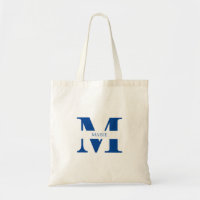 Simple Modern Elegant Blue Personalised Monogram
