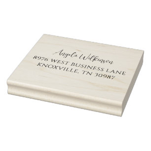 Simple Modern Elegant Business Return Address Rubber Stamp
