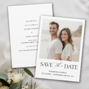 Simple Modern Elegant Calligraphy Photo Wedding Save The Date