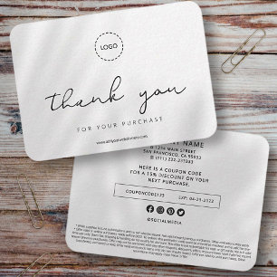 Simple Modern Elegant Chic Business Promo Coupon Card