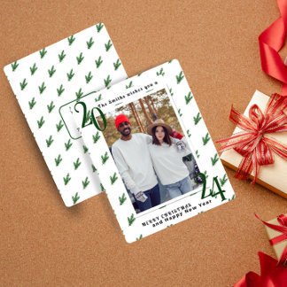 Simple Modern Elegant Christmas couple card