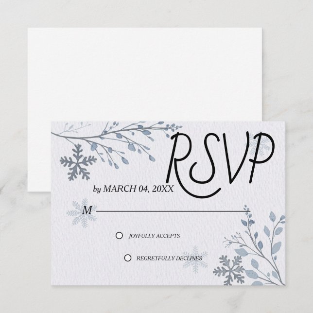 Simple Modern Elegant Classic Wedding RSVP (Front/Back)