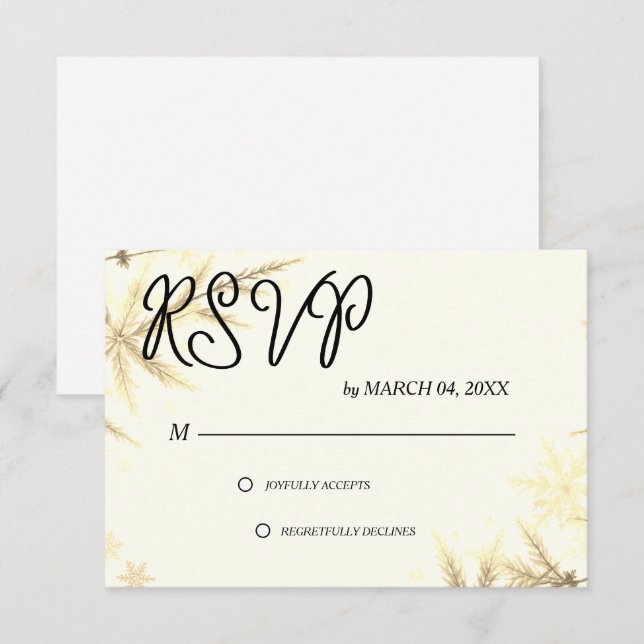 Simple Modern Elegant Classic Wedding RSVP Card (Front/Back)