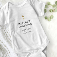 Simple Modern Elegant Cross Baby Baptism