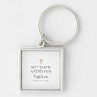 Simple Modern Elegant Cross Baby Baptism