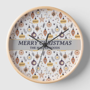 Simple Modern Elegant Decorative Christmas Family Clock