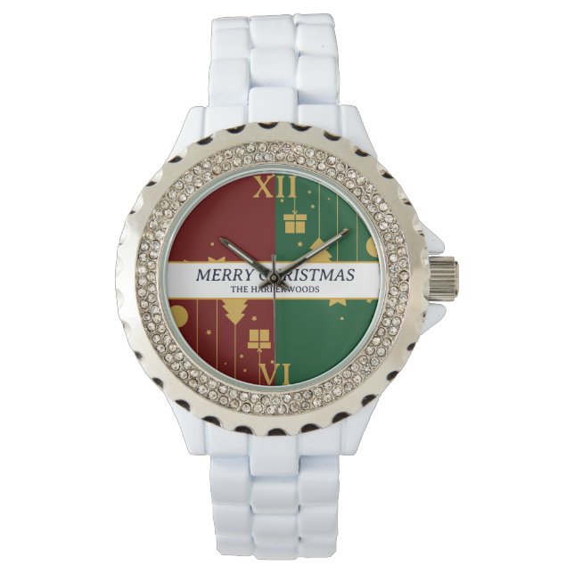 Simple Modern Elegant Decorative Christmas Family Watch (Front)
