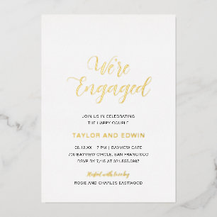 Simple Modern Elegant Engagement Party Gold