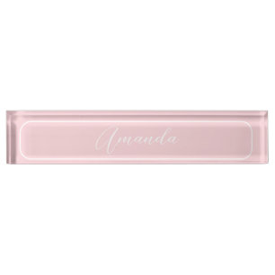 Simple Modern elegant executive professional pink Nameplate