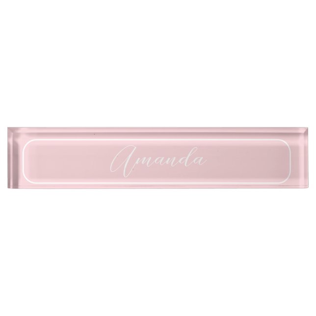 Simple Modern elegant executive professional pink Nameplate (Front)