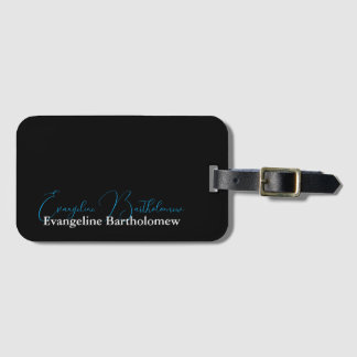Simple Modern Elegant First Name Black and White Luggage Tag