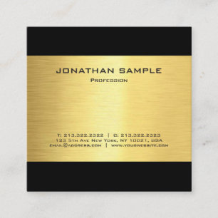 Simple Modern Elegant Gold Look Luxe Glamour Square Business Card