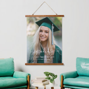 Simple Modern Elegant Graduate Photo Graduation Hanging Tapestry