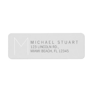 Simple Modern Elegant Grey Monogram