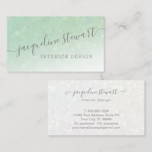 Simple Modern, Elegant Luminous Mint Professional Business Card