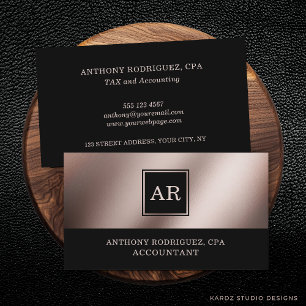 Simple Modern Elegant Monogram Accountant Business Card