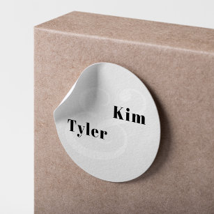 Simple modern elegant names monogram wedding classic round sticker