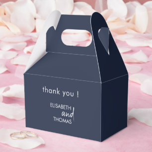 Simple modern elegant navy blue favour box