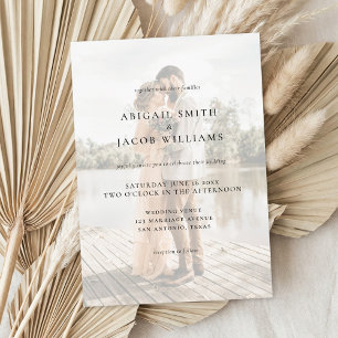 Simple Modern Elegant Photo Wedding Invitation