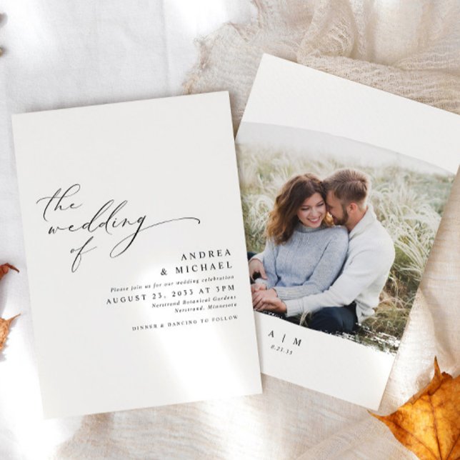 Simple Modern Elegant Photo Wedding Invitation (Creator Uploaded)