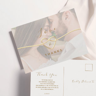 Simple Modern Elegant Photo Wedding Thank You Card