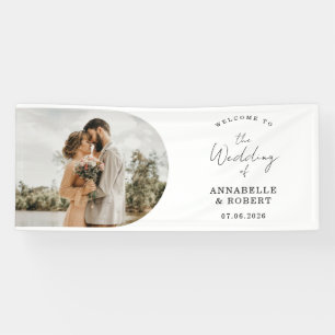 Simple Modern Elegant Photo Welcome Wedding Banner