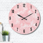 Simple Modern Elegant Pink<br><div class="desc">A soft blush pink watercolor backdrop serves as the perfect canvas for a cute and contemporary look. This large clock features a simple yet modern aesthetic, combining elegance with a delicate pink watercolor design. Its minimalist style and soothing colour palette make it an ideal addition to any little girl's room,...</div>