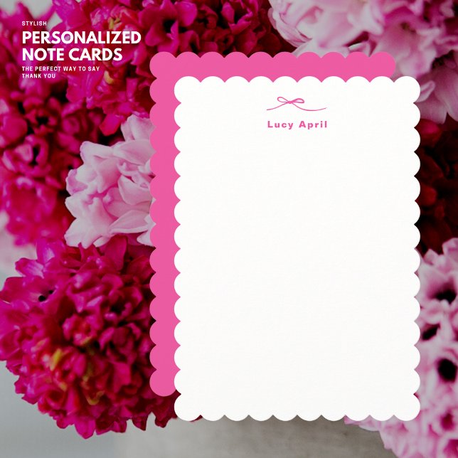 Simple Modern Elegant Pink Bow Card (Creator Uploaded)