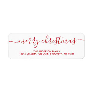 Simple Modern Elegant Red Merry Christmas Script