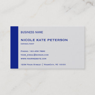 Simple Modern Elegant Reflex Blue Consultant Business Card
