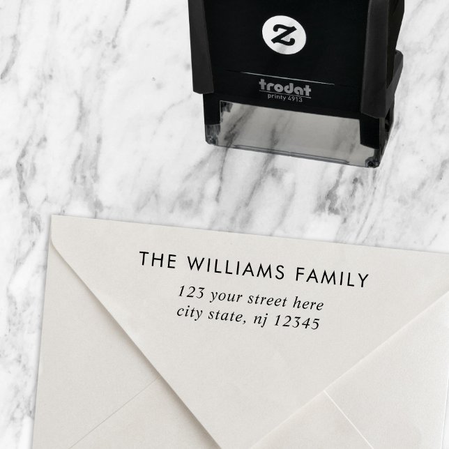 Simple Modern Elegant Return Address Self-inking Stamp (Creator Uploaded)