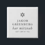 Simple Modern Elegant Star of David Bar Mitzvah 15 Cm Square Badge<br><div class="desc">Design is composed of sans serif typography and playful cursive script typography on a simple background. 

Available here:
http://www.zazzle.com/store/selectpartysupplies</div>