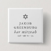 Simple Modern Elegant Star of David Bar Mitzvah