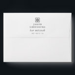 Simple Modern Elegant Star of David Bar Mitzvah Envelope<br><div class="desc">Design is composed of simple typography with sans serif and serif font.</div>