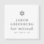 Simple Modern Elegant Star of David Bar Mitzvah Magnet<br><div class="desc">Design is composed of sans serif typography and playful cursive script typography on a simple background. 

Available here:
http://www.zazzle.com/store/selectpartysupplies</div>