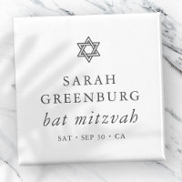 Simple Modern Elegant Star of David Bat Mitzvah
