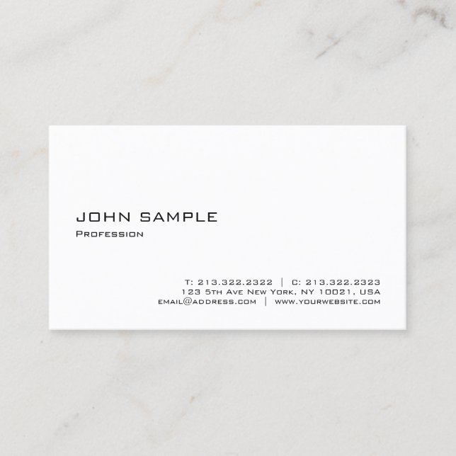 Simple Modern Elegant Template Professional Business Card (Front)