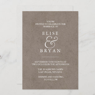 Simple Modern Elegant Wedding Invitation