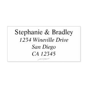 Simple Modern Elegant Wedding Return Address Self-inking Stamp
