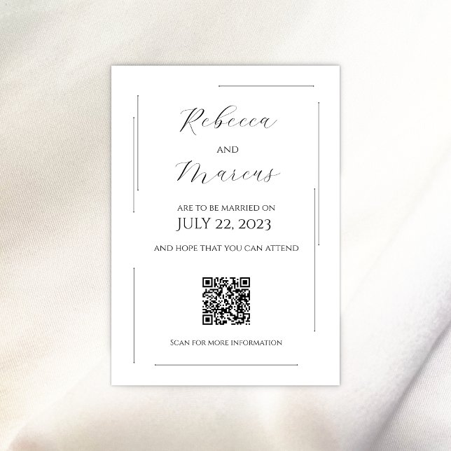 Simple, Modern & Elegant with QR Code | Wedding Invitation (Creator Uploaded)