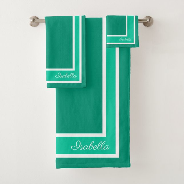 Simple Modern Emerald Bath Towel Set (Insitu)