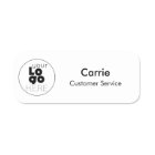 Simple Modern Employee Name Tag for Round Logo