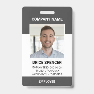 Simple Modern Employee Photo ID Badge
