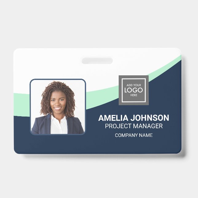 Simple Modern Employee Photo ID Badge (Front)
