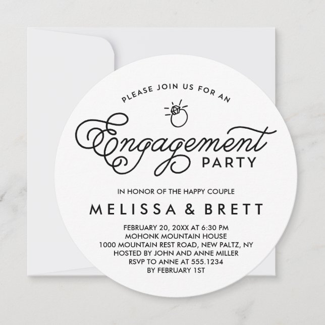 Simple Modern Engagement Party Invitation (Front)