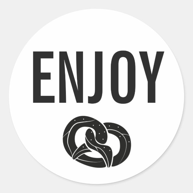 Simple Modern Enjoy Pretzel Party Classic Round Sticker (Front)