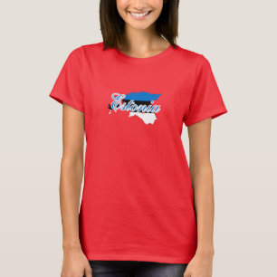 Simple Modern Estonia map National Flag Souvenir T-Shirt